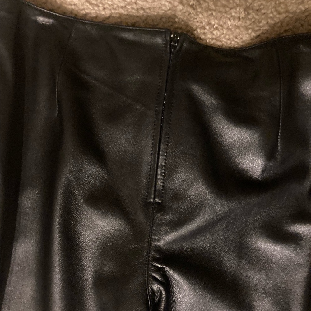 bebe Black Leather Low-Rise Lace-Up Bootcut Pants | Y2K | Size 8 - Picture 7 of 14